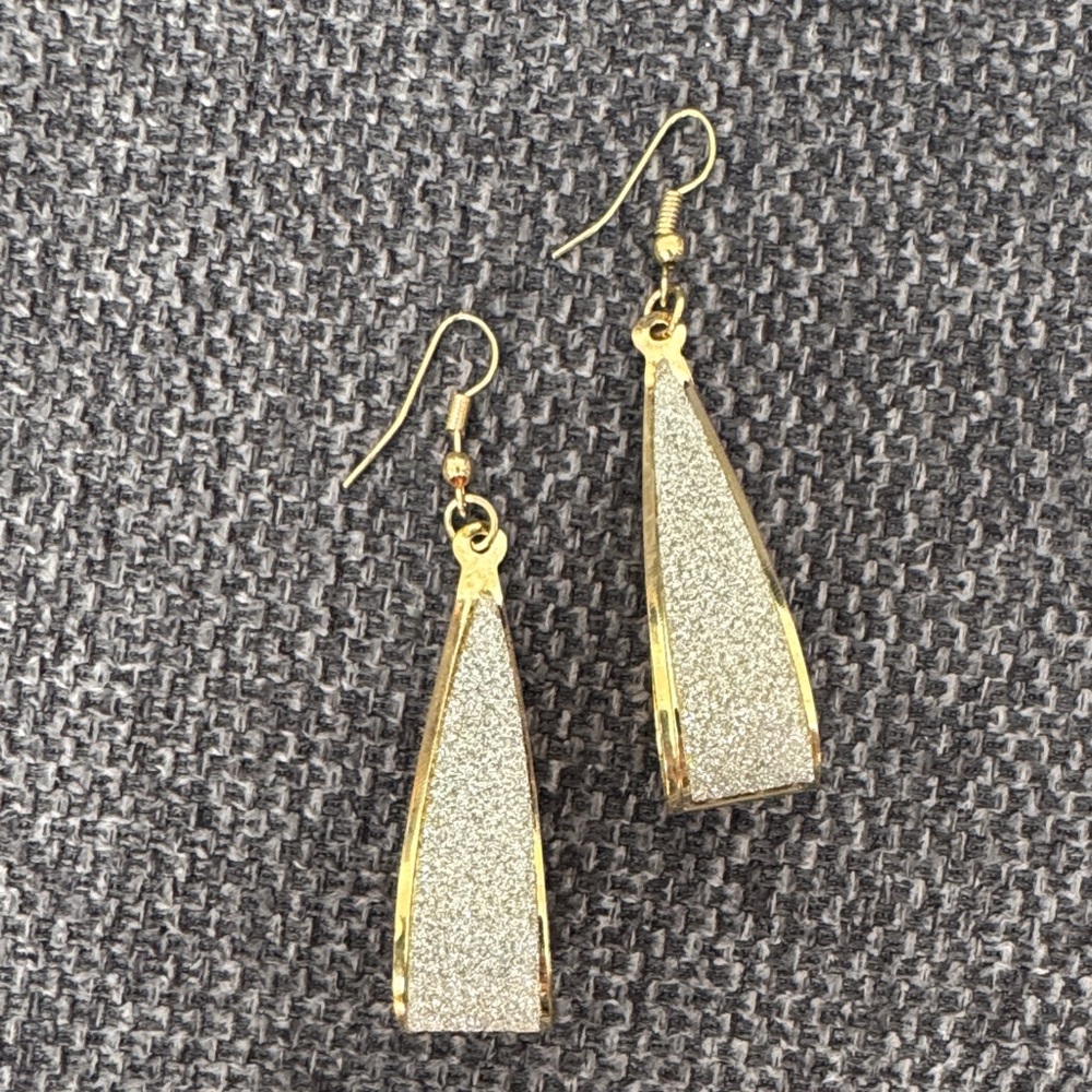 Gold and Dazzle Silver Drop Earrings